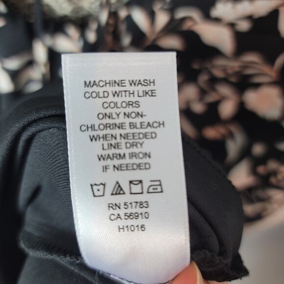 Maurices Dark Floral Long Bell Sleeve Mini Dress Size Small Boho Whimsigoth - Picture 10 of 10